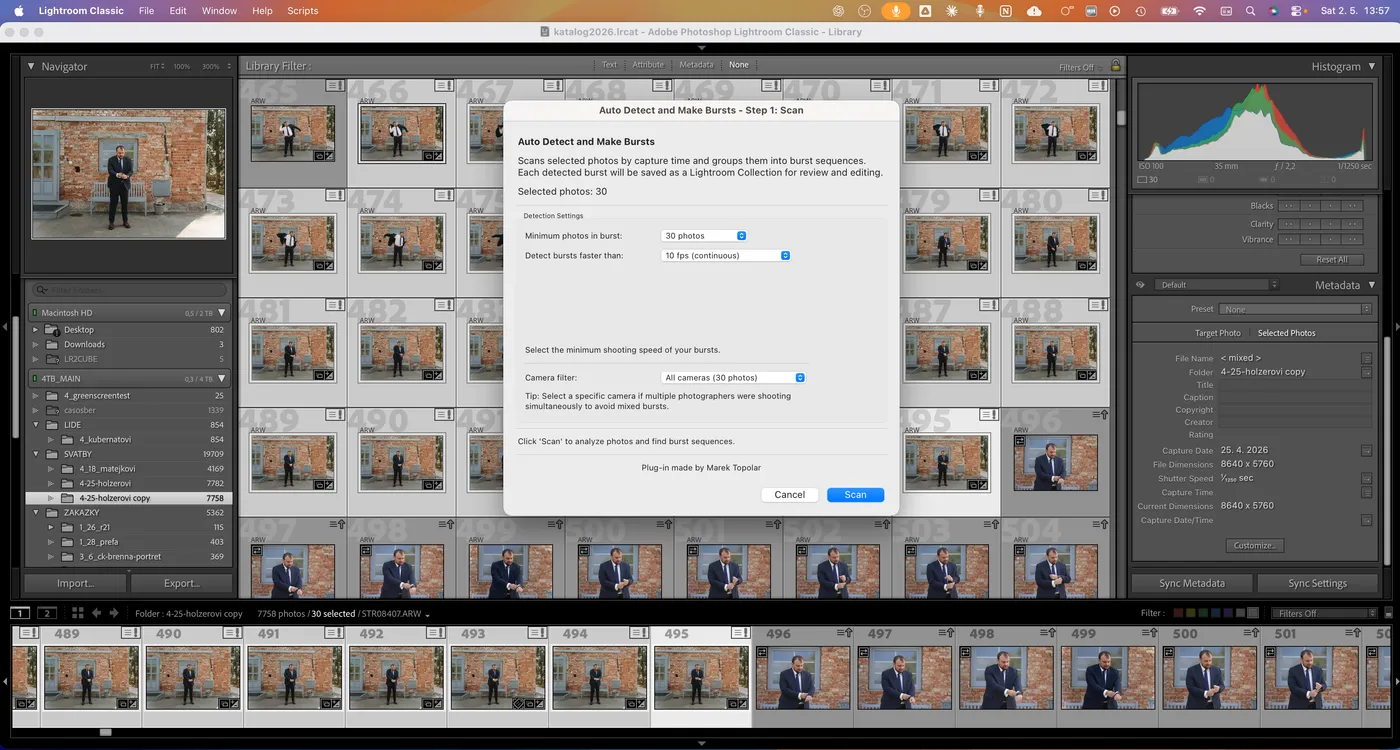 Burst2GIF Pro - Step 1: Auto-detect sequences